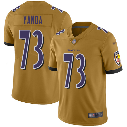 Baltimore Ravens Limited Gold Men Marshal Yanda Jersey NFL Football #73 Inverted Legend